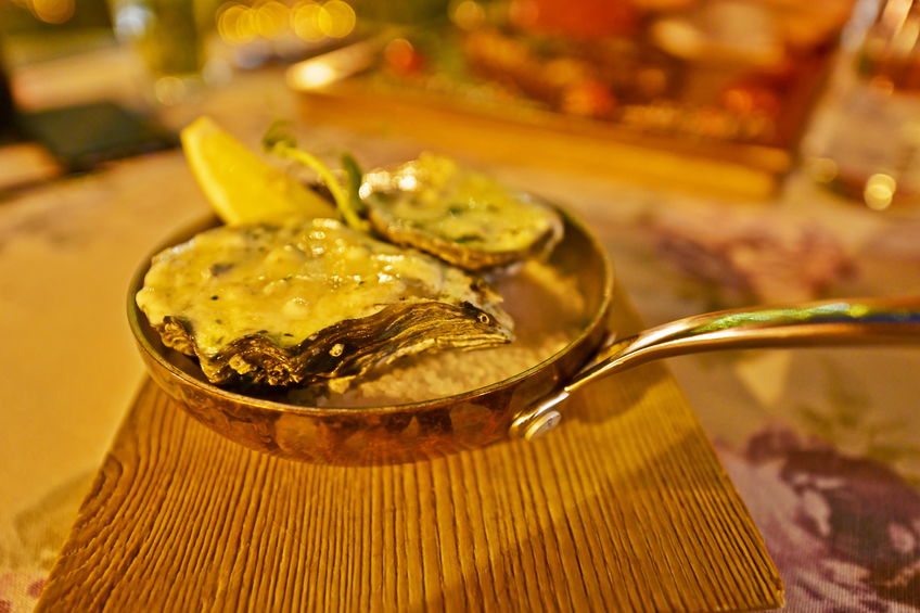 Huîtres Gillardeau Gratinées au Champagne